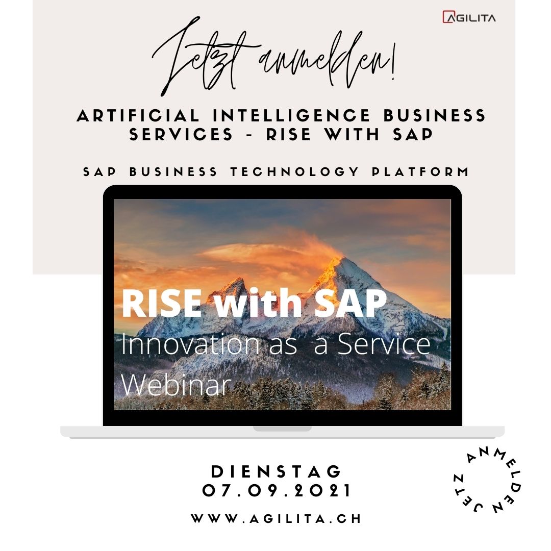 Innovation as a Service Webinar AGILITA - Artificial Intelligence Business Services - Rise with SAP