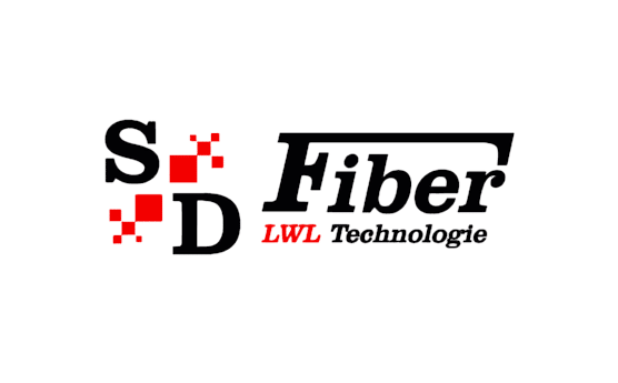 SD Fiber Logo in Farbe mit schwarz und rot
