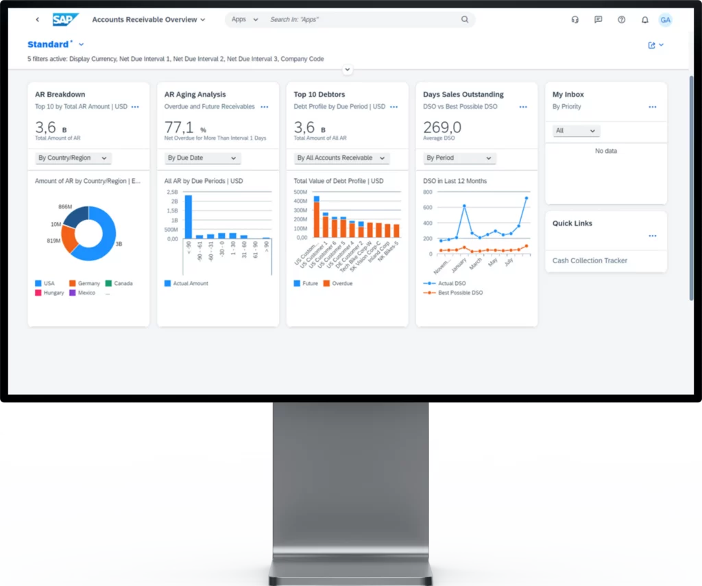 Bildschirm von SAP s4 hana cloud public Edition