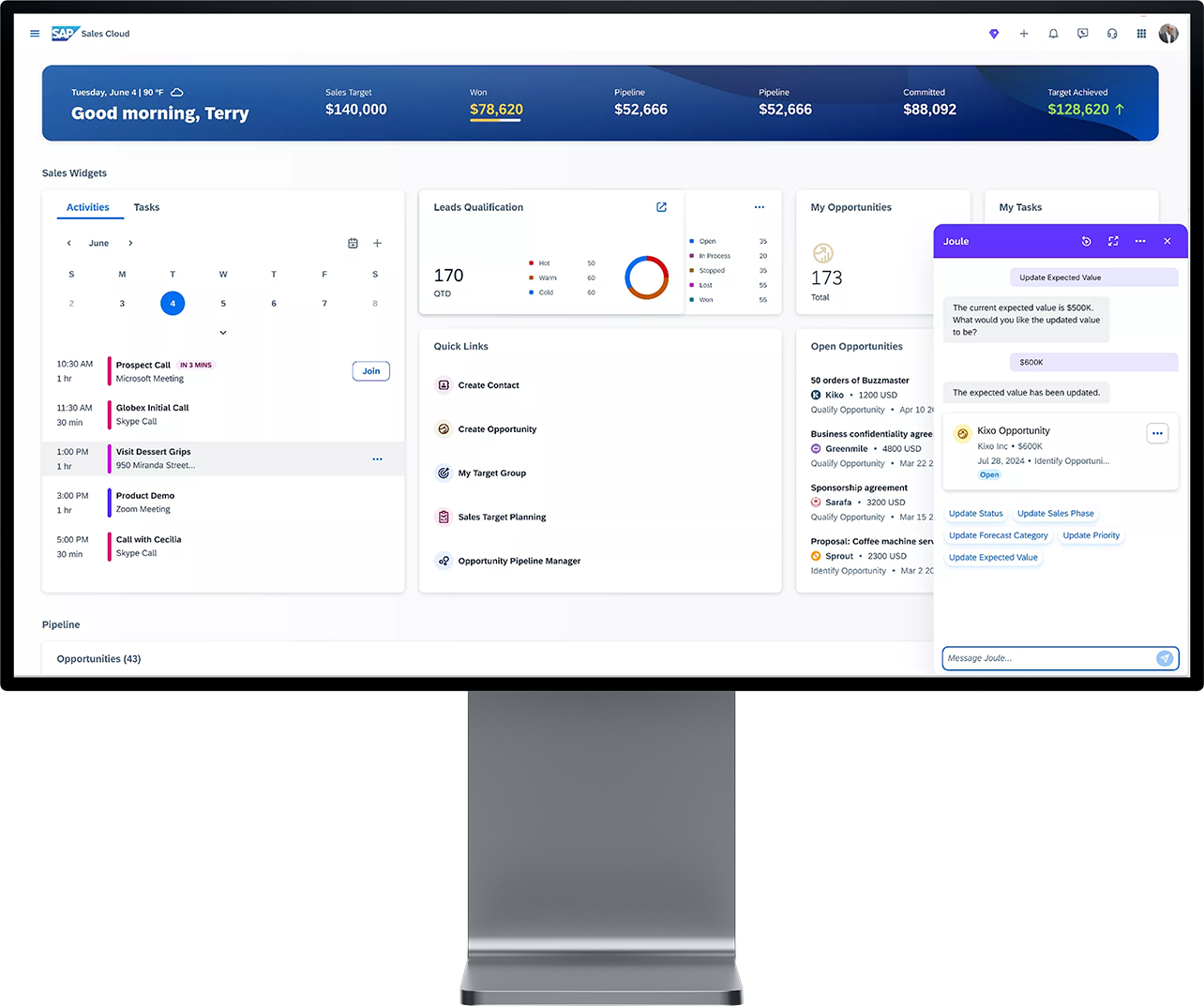 Moderner Bildschirm mit Screen von SAP Business AI